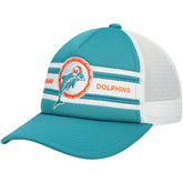 Miami Dolphins Youth Stripe Trucker Adjustable Hat - Aqua cheap