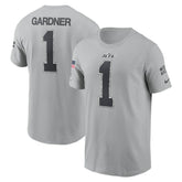 Ahmad Sauce Gardner New York Jets 2024 Salute To Service Name & Number T-Shirt - Gray cheap