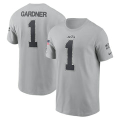 Ahmad Sauce Gardner New York Jets 2024 Salute To Service Name & Number T-Shirt - Gray cheap