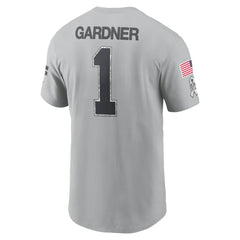 Ahmad Sauce Gardner New York Jets 2024 Salute To Service Name & Number T-Shirt - Gray cheap