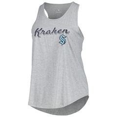 Seattle Kraken Fanatics Women's Plus Size Racerback Tank Top - Heather Gray Tank Top