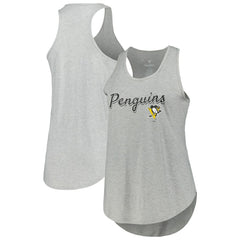 Pittsburgh Penguins Fanatics Women's Plus Size Racerback Tank Top - Heather Gray Tank Top