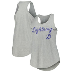 Tampa Bay Lightning Fanatics Women's Plus Size Racerback Tank Top - Heather Gray Tank Top