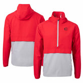 Cincinnati Reds Cutter & Buck City Connect Charter Eco Recycled Half-Zip Anorak Jacket Red/Gray