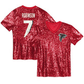 Bijan Robinson Atlanta Falcons Girls Youth Sequin V-Neck Fashion Jersey - Red sale