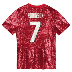 Bijan Robinson Atlanta Falcons Girls Youth Sequin V-Neck Fashion Jersey - Red sale