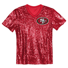 Christian McCaffrey San Francisco 49ers Girls Youth Sequin V-Neck Fashion Jersey - Scarlet outlet