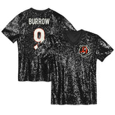 Joe Burrow Cincinnati Bengals Girls Youth Sequin V-Neck Fashion Jersey - Black sale