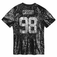 Maxx Crosby Las Vegas Raiders Girls Youth Sequin V-Neck Fashion Jersey - Black sale
