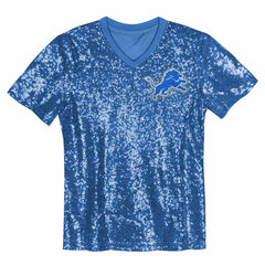 Aidan Hutchinson Detroit Lions Girls Youth Sequin V-Neck Fashion Jersey - Blue outlet