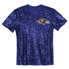 Lamar Jackson Baltimore Ravens Girls Youth Sequin V-Neck Fashion Jersey - Purple online