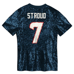 C.J. Stroud Houston Texans Girls Youth Sequin V-Neck Fashion Jersey - Navy discount