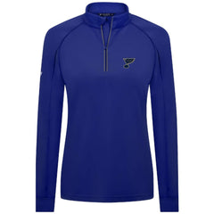 St. Louis Blues Levelwear Women's Kinetic Insignia Core Quarter-Zip Pullover Top - Blue Pullover