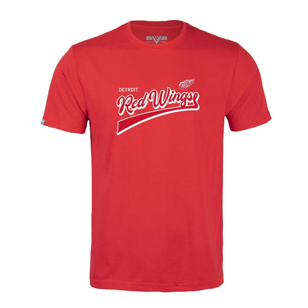 Detroit Red Wings Levelwear Richmond Retro Script T-Shirt - Red T-shirts