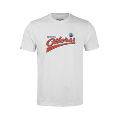 Edmonton Oilers Levelwear Youth Little Richmond Retro Script T-Shirt - White T-shirts