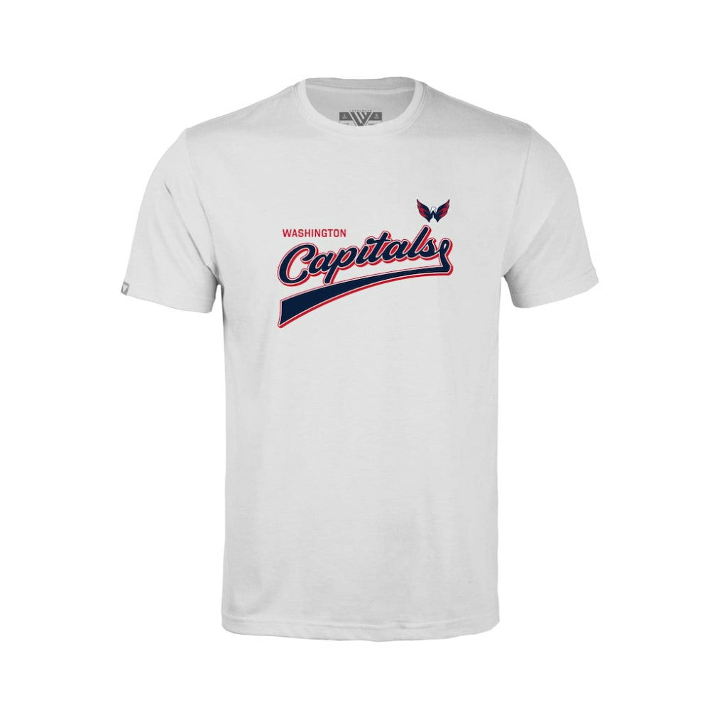 Washington Capitals Levelwear Youth Little Richmond Retro Script T-Shirt - White T-shirts