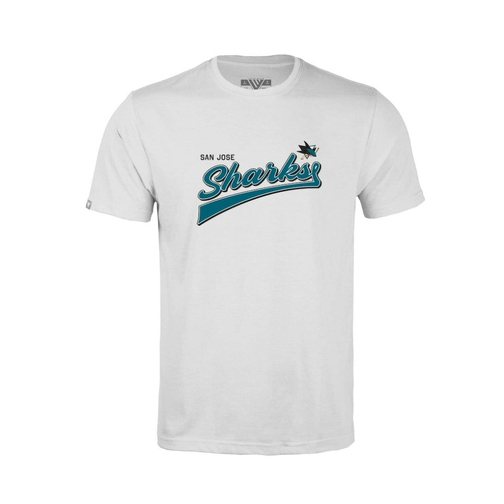 San Jose Sharks Levelwear Youth Little Richmond Retro Script T-Shirt - White T-shirts