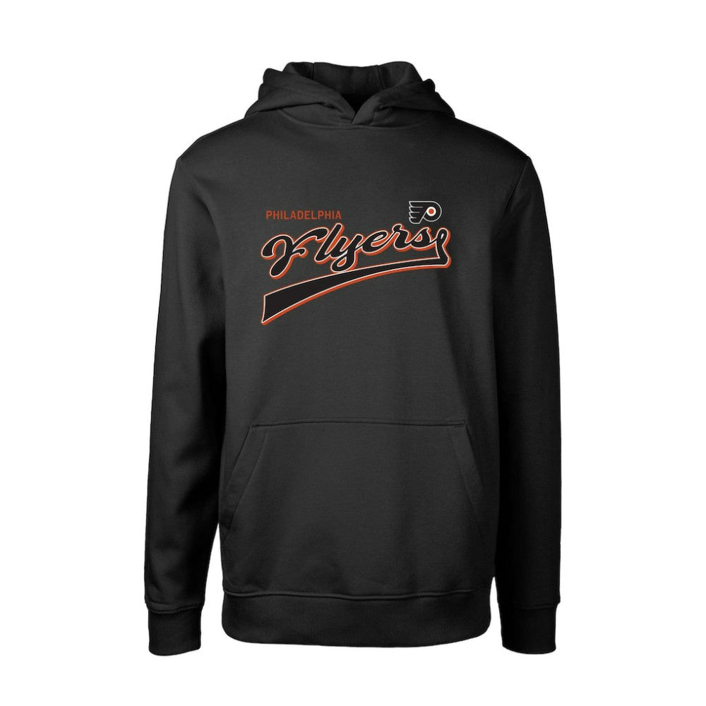 Philadelphia Flyers Levelwear Youth Podium Retro Script Fleece Pullover Hoodie - Black Hoodies