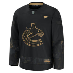 Vancouver Canucks Fanatics 2024 Military Appreciation Practice Jersey - Black Jerseys