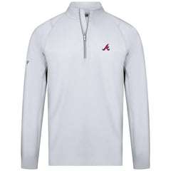 Atlanta Braves Levelwear Theory Insignia Quarter-Zip Pullover White