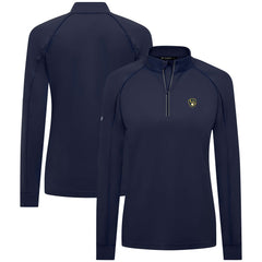 Milwaukee Brewers Levelwear Women's Kinetic Insignia Quarter-Zip Pullover Navy