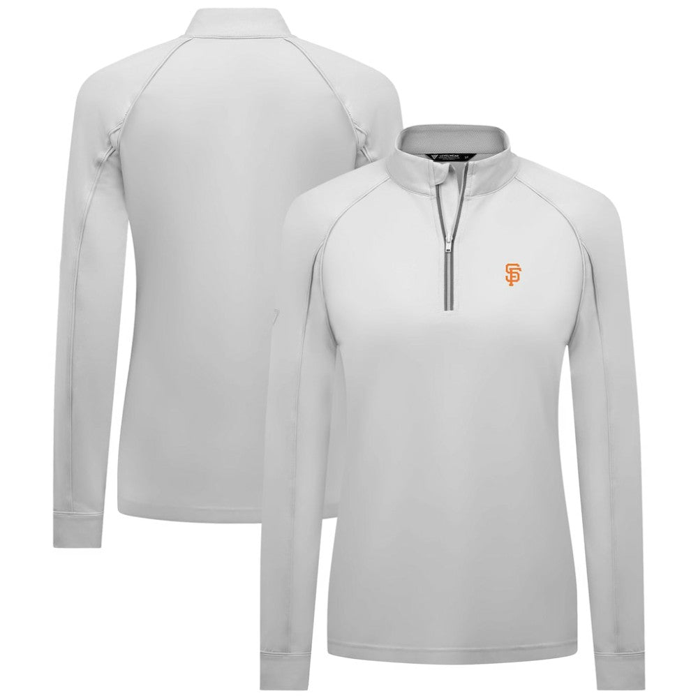 San Francisco Giants Levelwear Women's Kinetic Insignia Quarter-Zip Pullover White