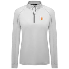 San Francisco Giants Levelwear Women's Kinetic Insignia Quarter-Zip Pullover White
