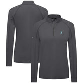 Seattle Mariners Levelwear Women's Kinetic Insignia Quarter-Zip Pullover Charcoal