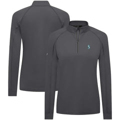 Seattle Mariners Levelwear Women's Kinetic Insignia Quarter-Zip Pullover Charcoal