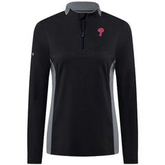 Philadelphia Phillies Levelwear Women's Moxie Insignia Quarter-Zip Pullover Black