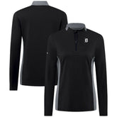 Detroit Tigers Levelwear Women's Moxie Insignia Quarter-Zip Pullover Black