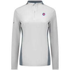 Chicago Cubs Levelwear Women's Moxie Insignia Quarter-Zip Pullover White