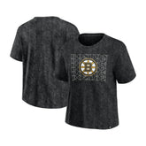 Boston Bruins Fanatics Women's Faded Wash T-Shirt - Black T-shirts