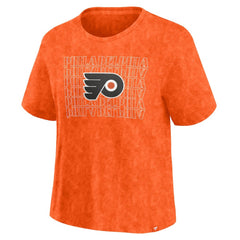 Philadelphia Flyers Fanatics Women's Faded Wash T-Shirt - Orange T-shirts