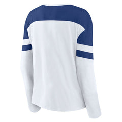 Tampa Bay Lightning Fanatics Women's Frozen Long Sleeve Notch Neck T-Shirt - White/Blue T-shirts
