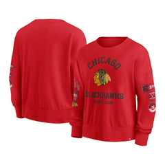 Chicago Blackhawks Fanatics Women's Go Team Pullover Sweatshirt - Red Sweatshirts