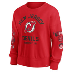 New Jersey Devils Fanatics Women's Go Team Pullover Sweatshirt - Red Sweatshirts