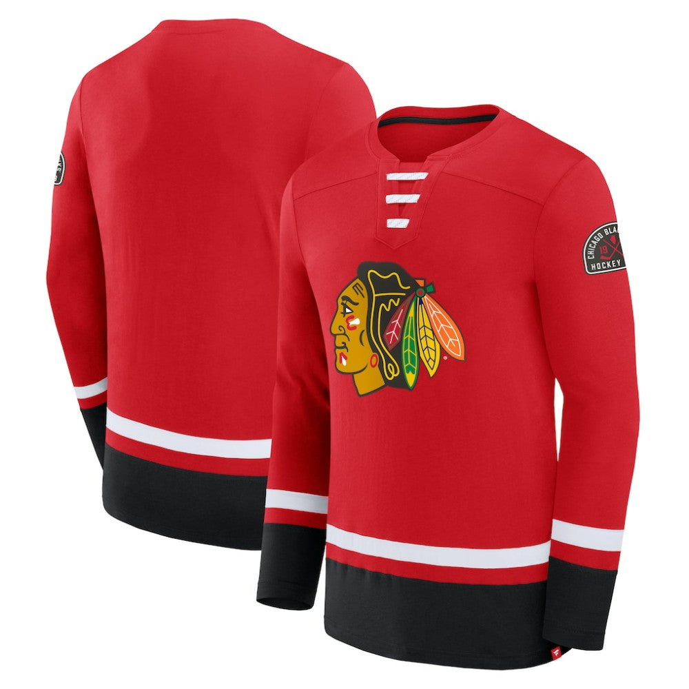 Chicago Blackhawks Fanatics High Point Long Sleeve T-Shirt - Red T-shirts