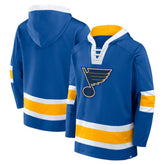 St. Louis Blues Fanatics Inside Line Fleece Pullover Hoodie- Blue Hoodies