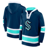 Seattle Kraken Fanatics Inside Line Fleece Pullover Hoodie- Deep Sea Blue Hoodies