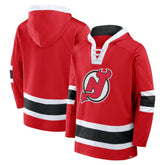 New Jersey Devils Fanatics Inside Line Fleece Pullover Hoodie- Red Jerseys