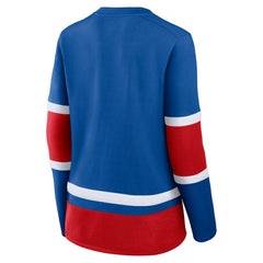 New York Rangers Fanatics Women's Prime Time Lace-Up Long Sleeve T-Shirt - Blue T-shirts
