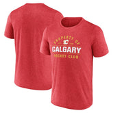 Calgary Flames Fanatics Property Of T-Shirt - Heather Red T-shirts