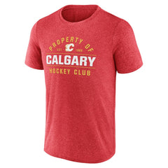 Calgary Flames Fanatics Property Of T-Shirt - Heather Red T-shirts