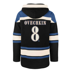 Alexander Ovechkin Washington Capitals '47 Player Name & Number Lacer Pullover Hoodie - Black Hoodies