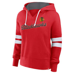 Chicago Blackhawks Fanatics Women's Oversized Seize Pullover Hoodie - Red Hoodies