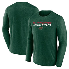 Minnesota Wild Fanatics Transition Long Sleeve T-Shirt - Heather Green T-shirts