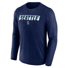 Seattle Kraken Fanatics Transition Long Sleeve T-Shirt - Heather Navy T-shirts