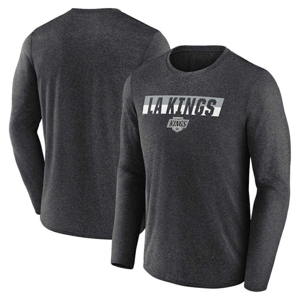 Los Angeles Kings Fanatics Transition Long Sleeve T-Shirt - Heather Charcoal T-shirts