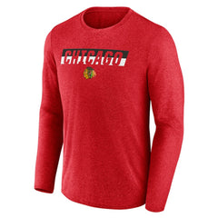 Chicago Blackhawks Fanatics Transition Long Sleeve T-Shirt - Heather Red T-shirts